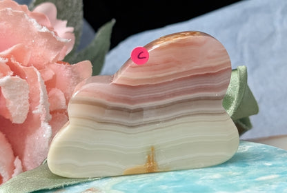 Pink Banded Onyx Cloud Carving