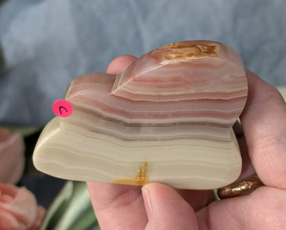 Pink Banded Onyx Cloud Carving