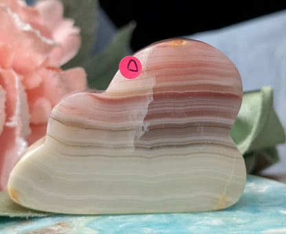 Pink Banded Onyx Cloud Carving