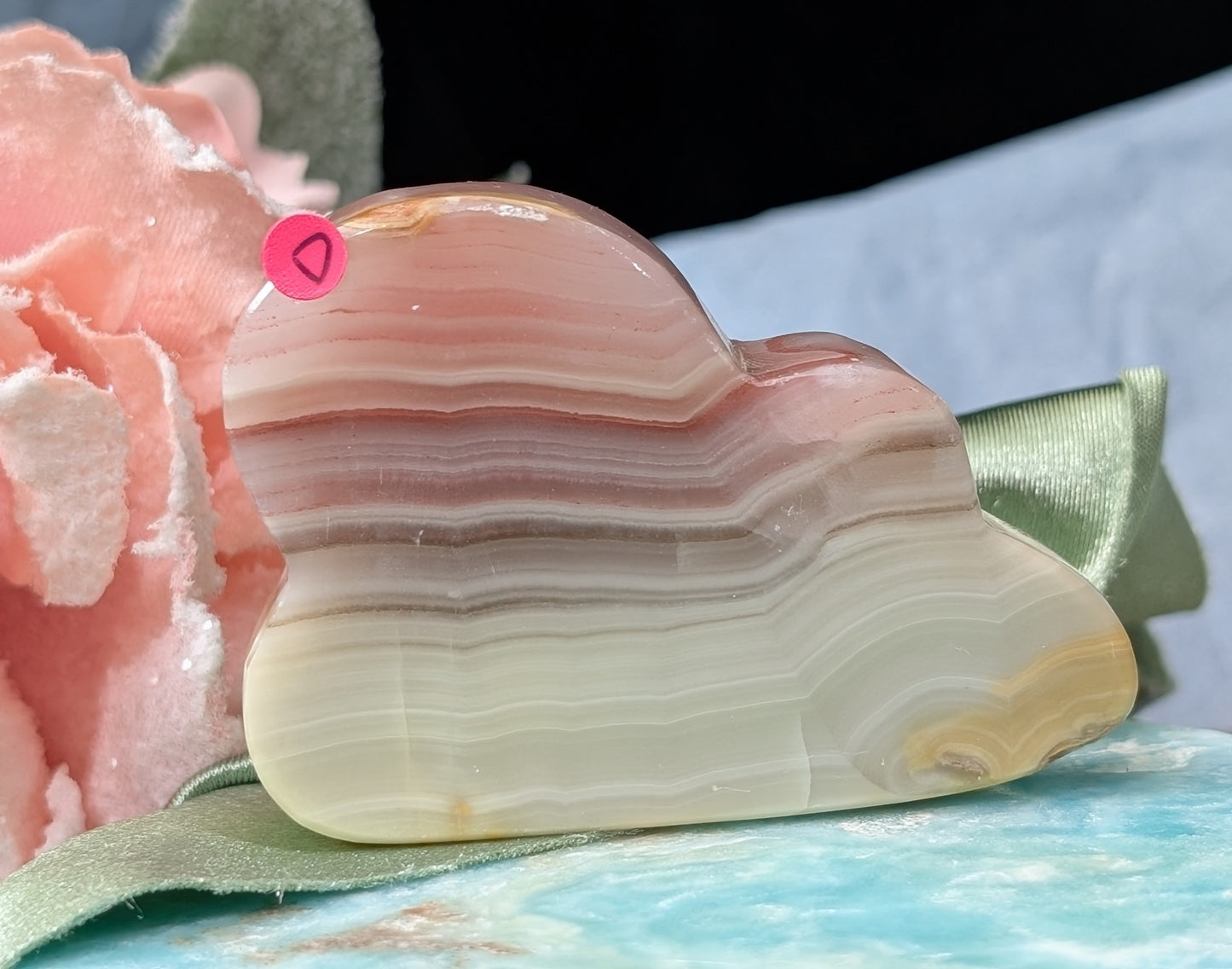 Pink Banded Onyx Cloud Carving