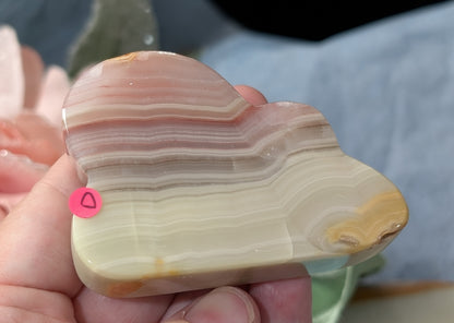 Pink Banded Onyx Cloud Carving