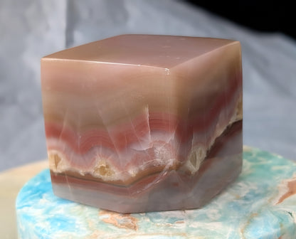 Pink Banded Onyx Floating Cube