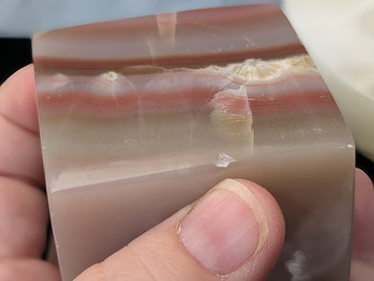 Pink Banded Onyx Floating Cube