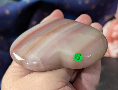 Pink Banded Onyx Freestanding Heart