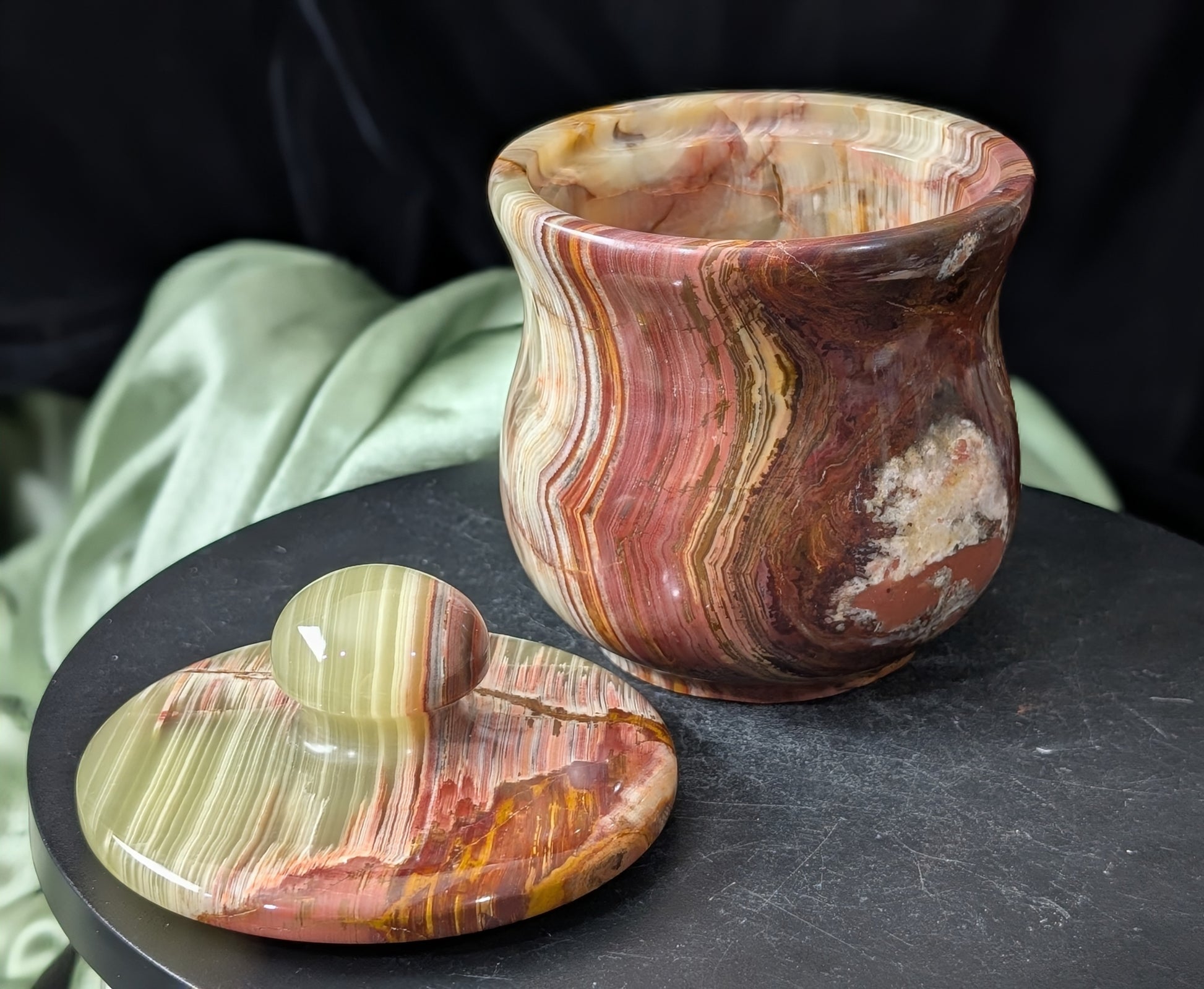 Pink Banded Onyx Jar