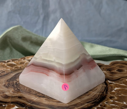 Pink Banded Onyx Pyramid