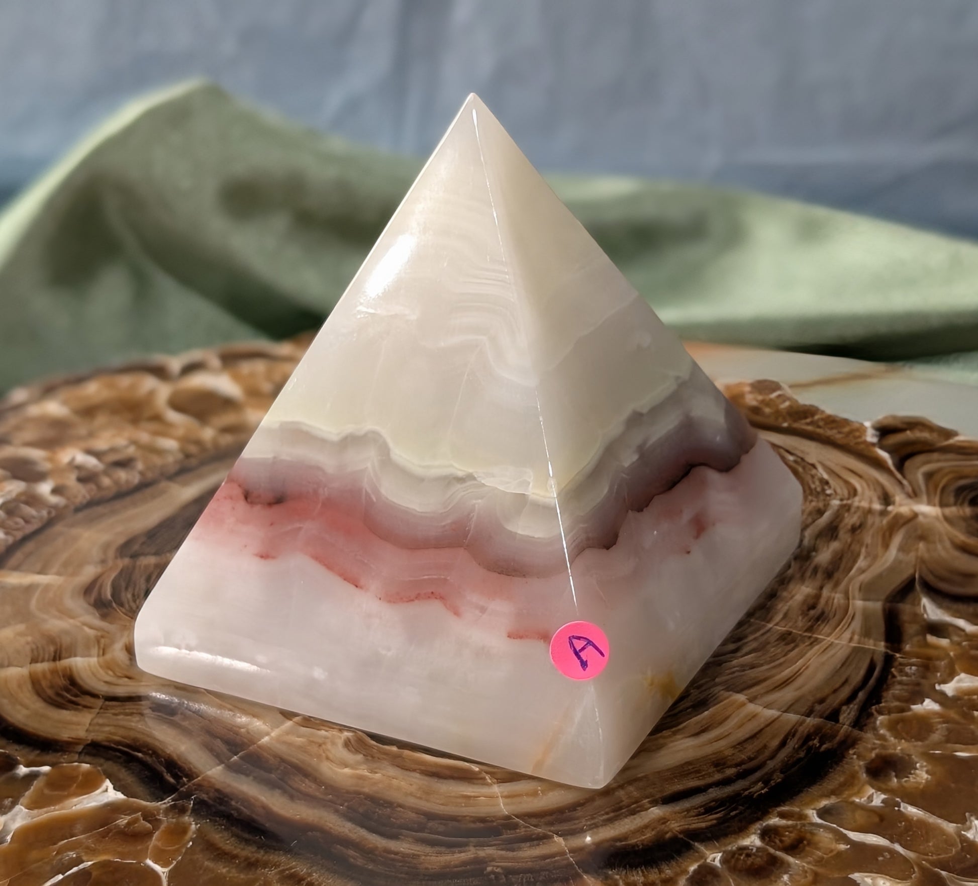 Pink Banded Onyx Pyramid