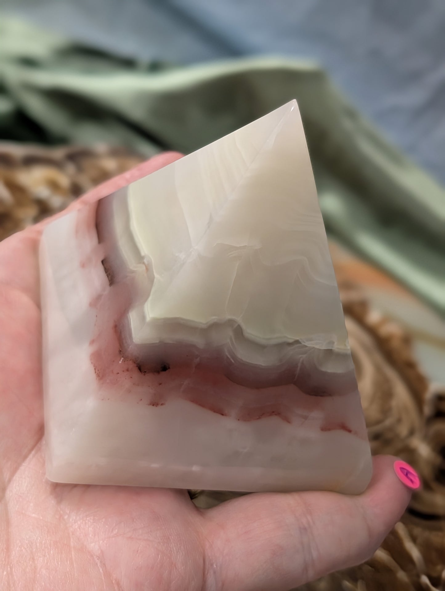 Pink Banded Onyx Pyramid