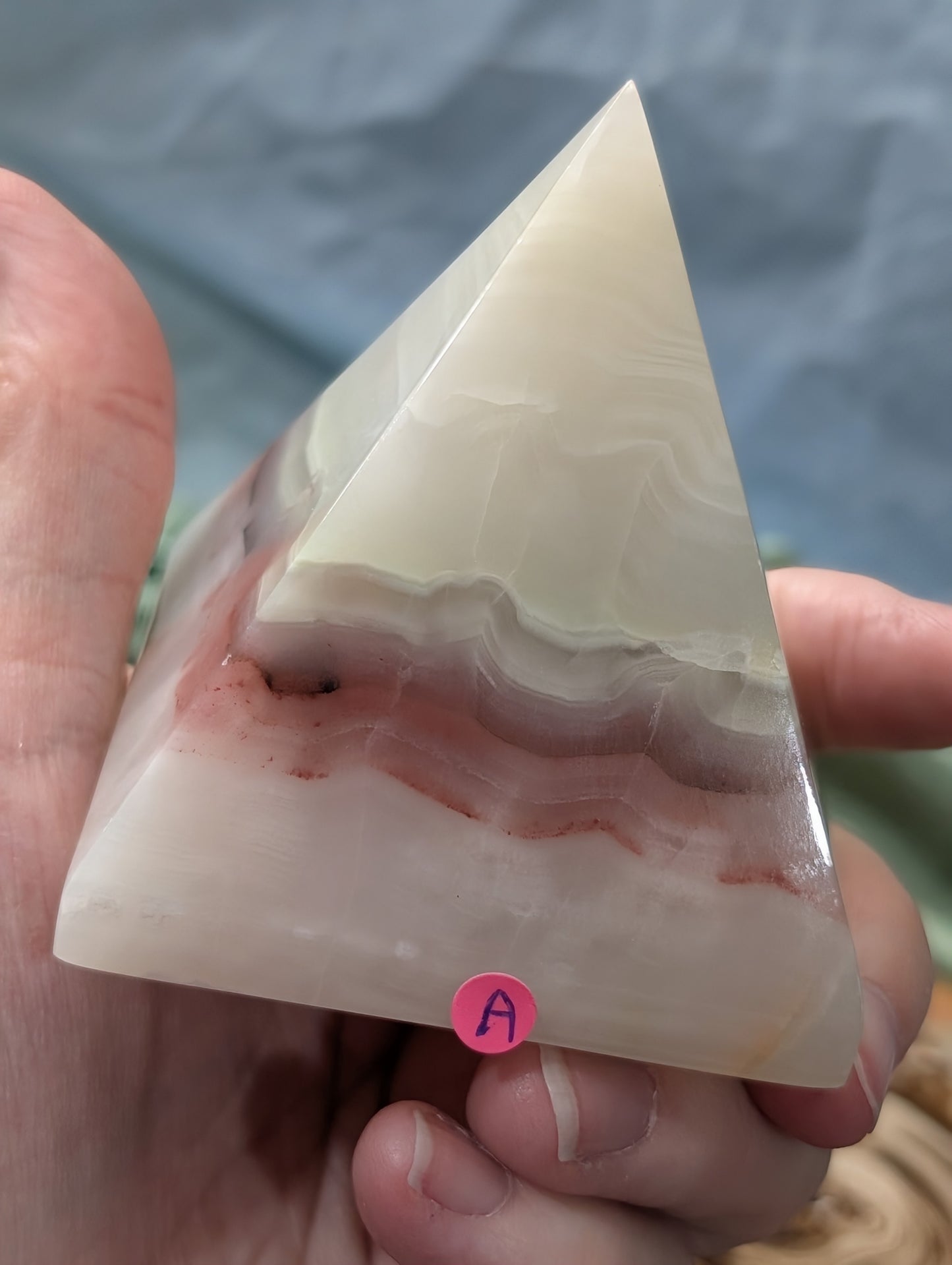 Pink Banded Onyx Pyramid