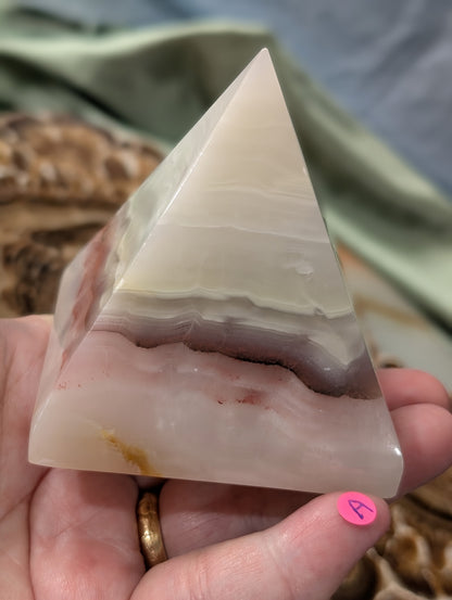 Pink Banded Onyx Pyramid