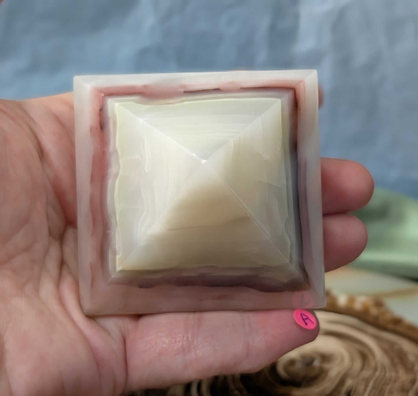 Pink Banded Onyx Pyramid