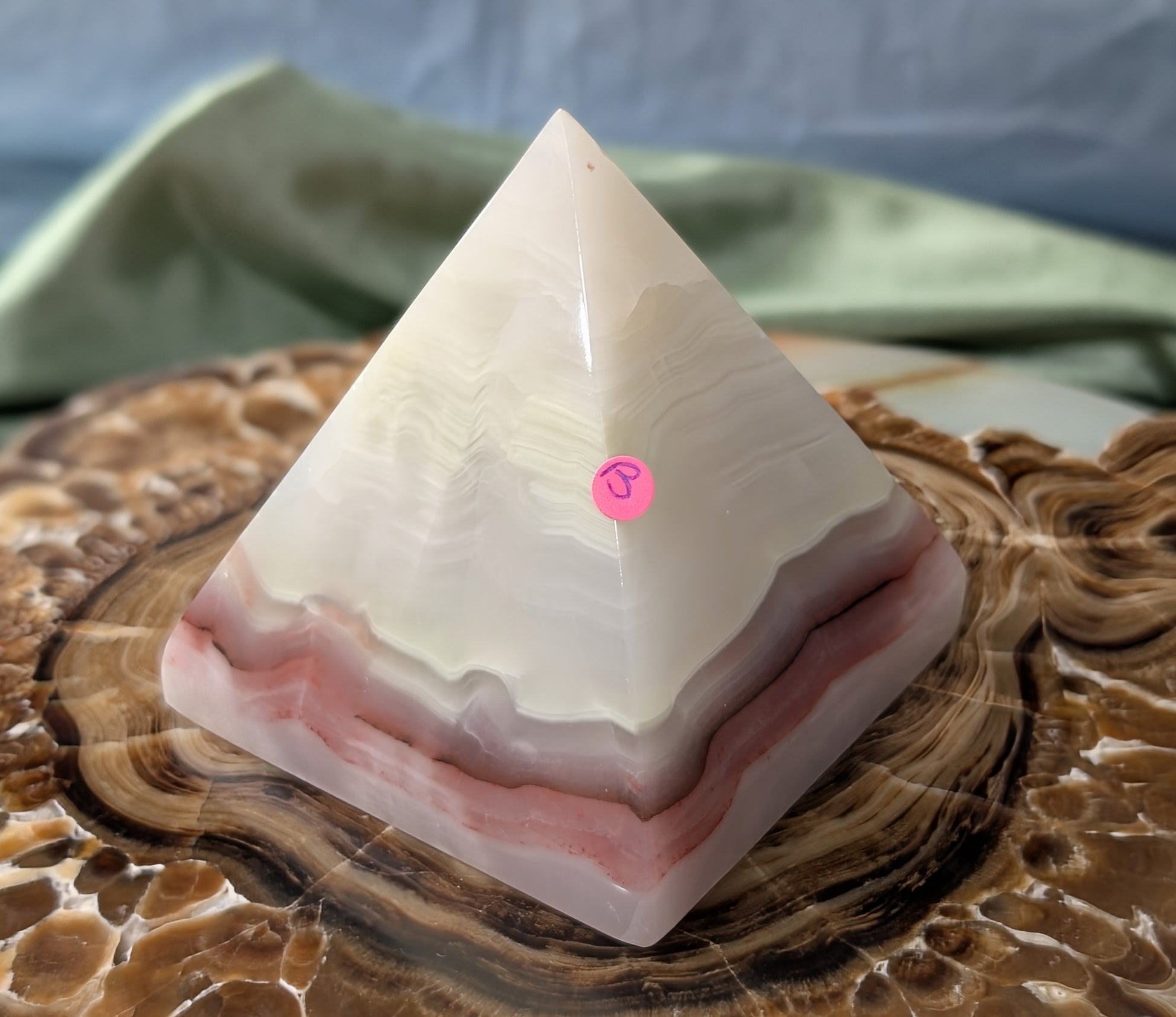 Pink Banded Onyx Pyramid