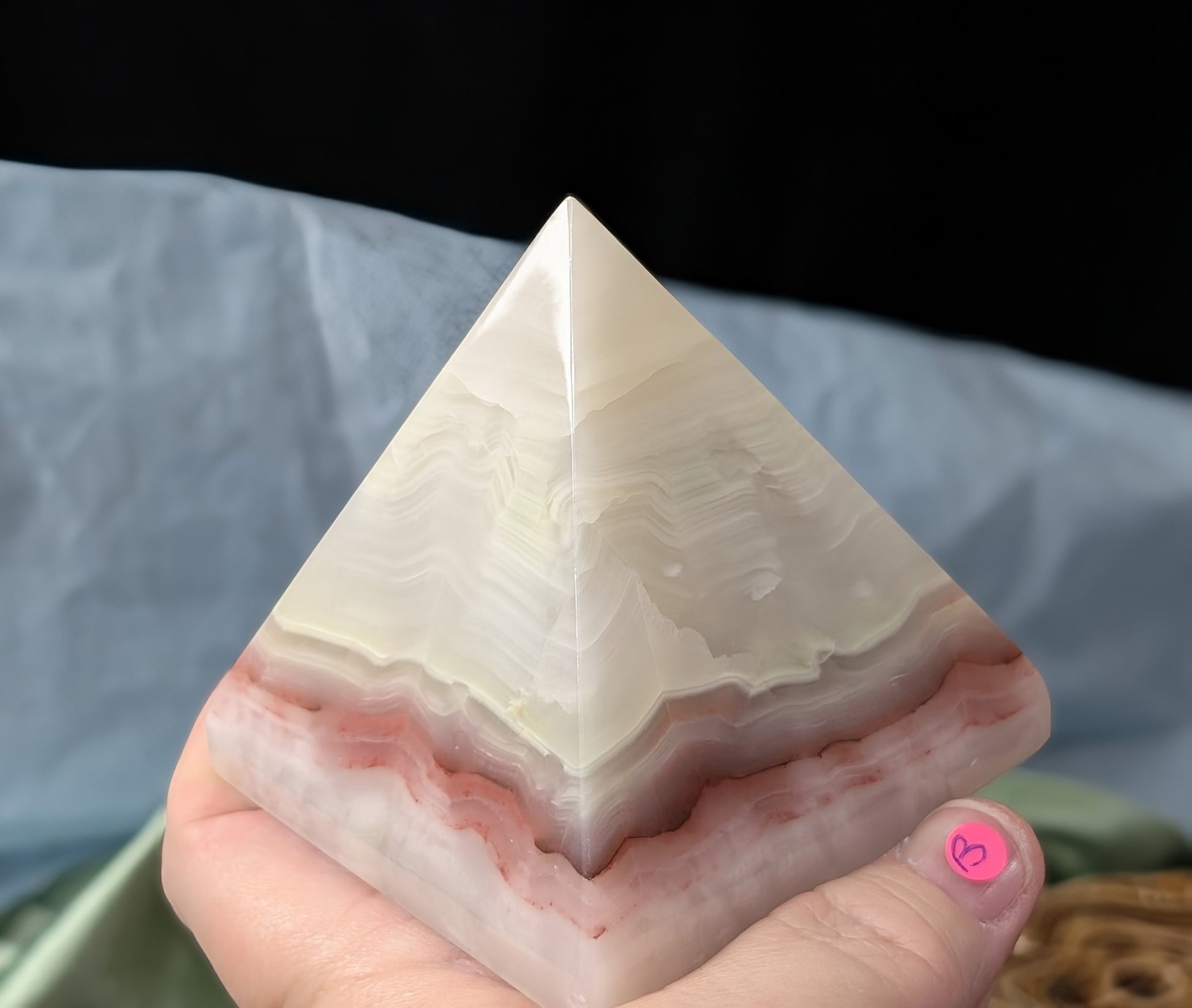 Pink Banded Onyx Pyramid