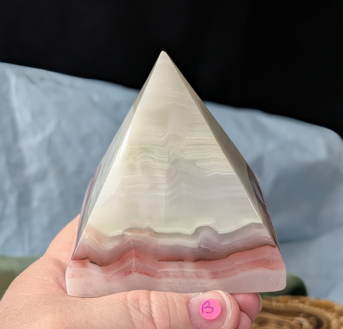Pink Banded Onyx Pyramid