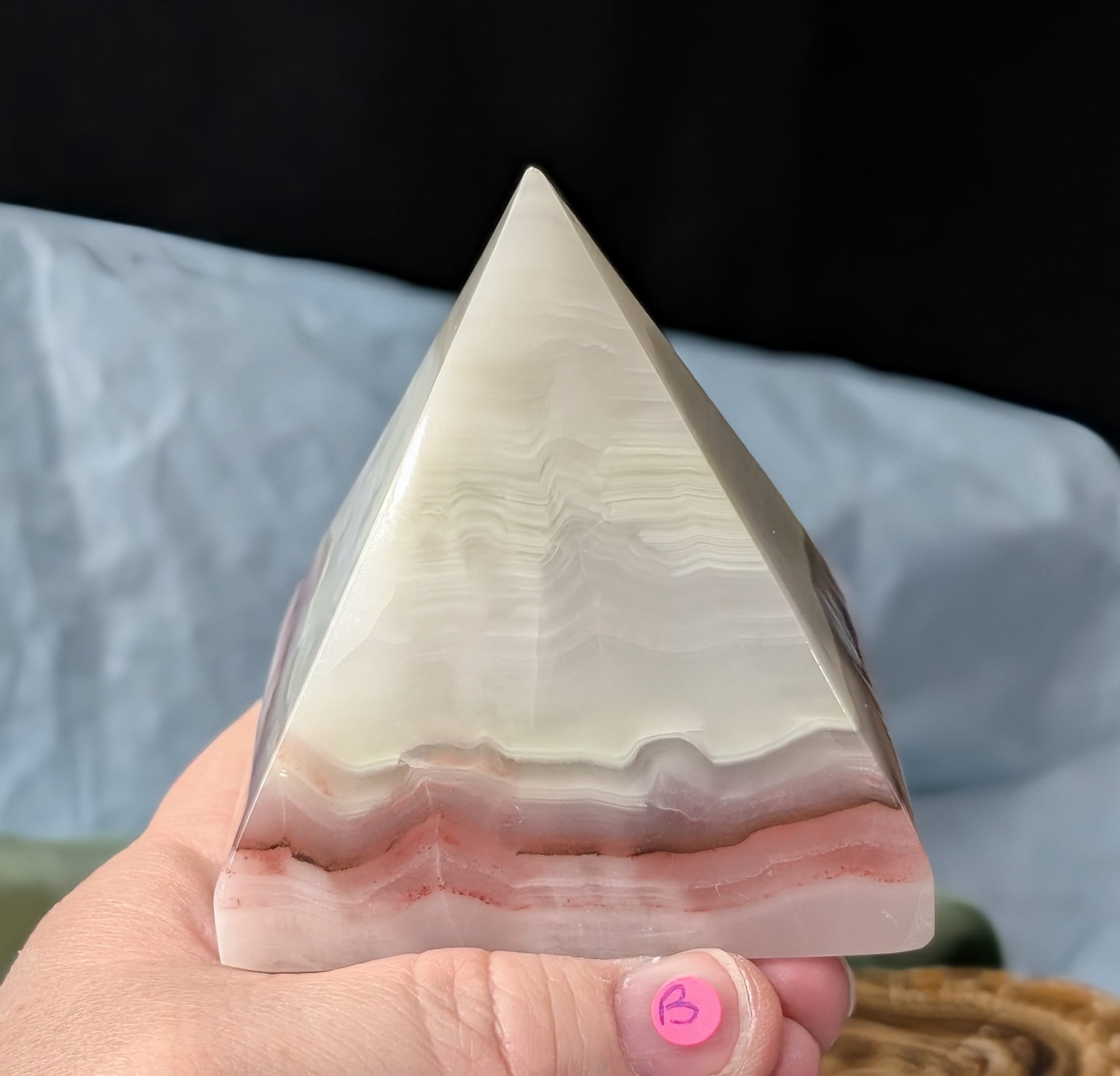 Pink Banded Onyx Pyramid