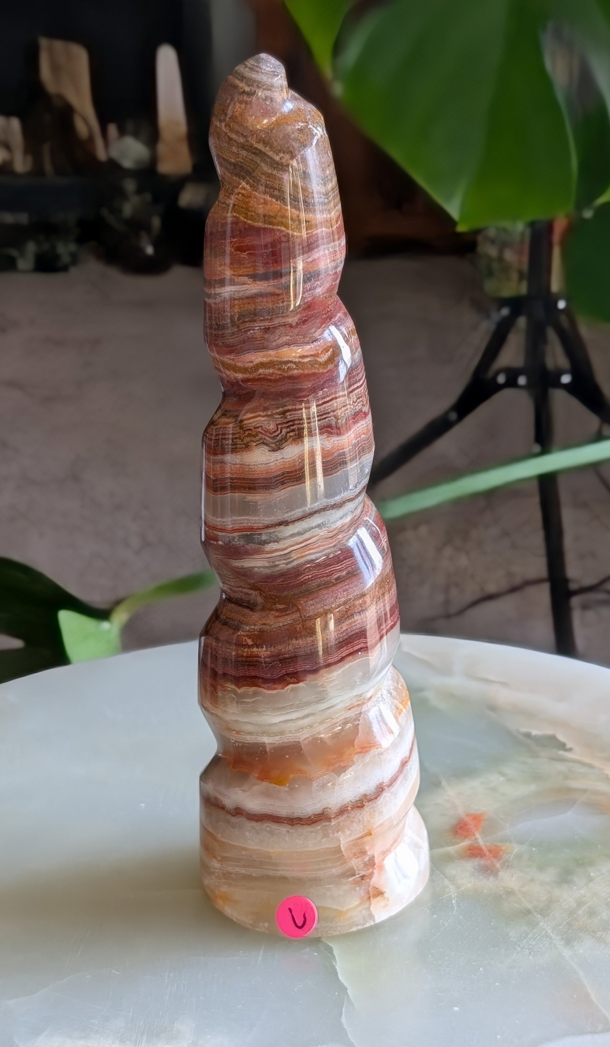 Pink Banded Onyx Unicorn Horn 1C1