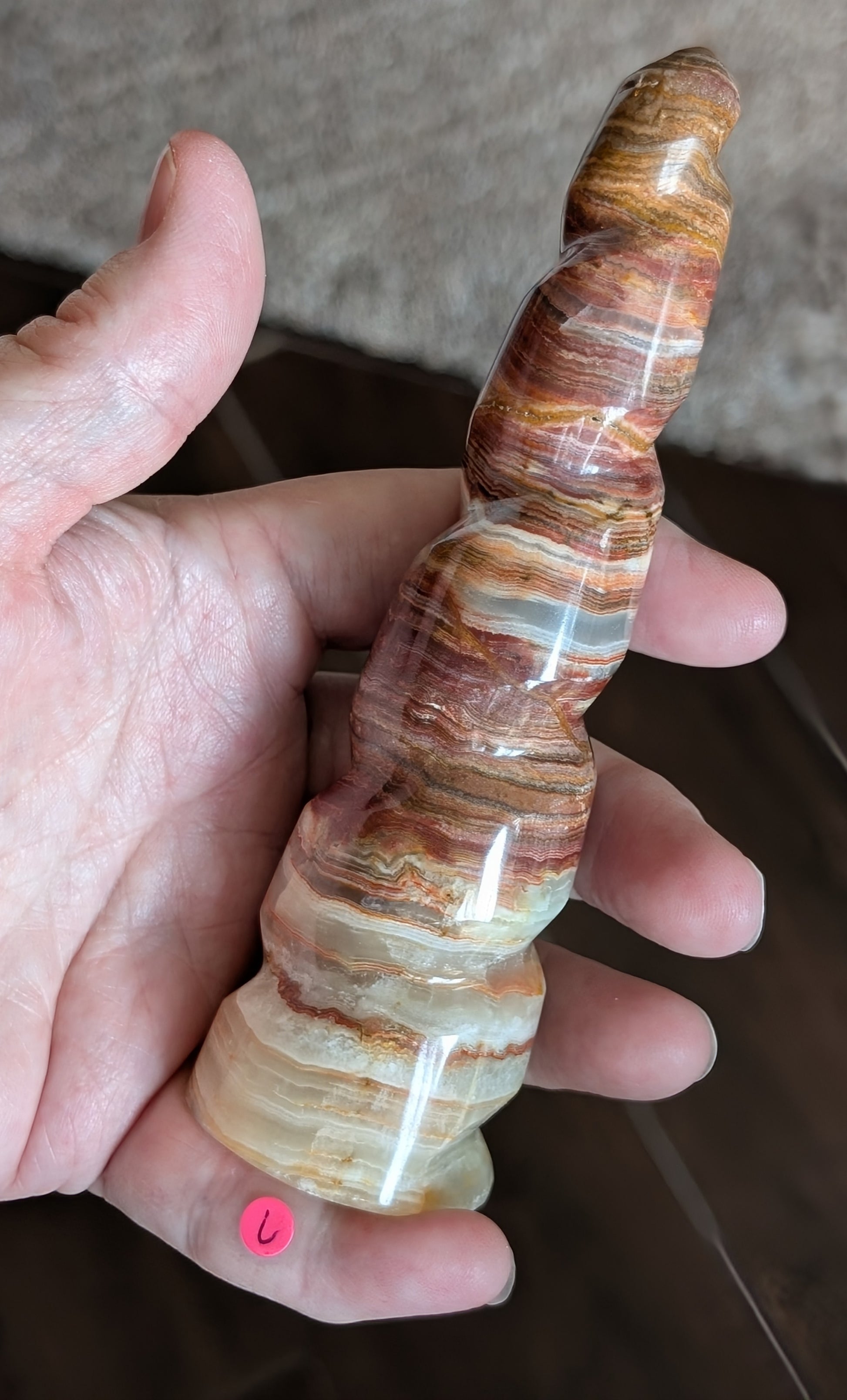 Pink Banded Onyx Unicorn Horn 1C2