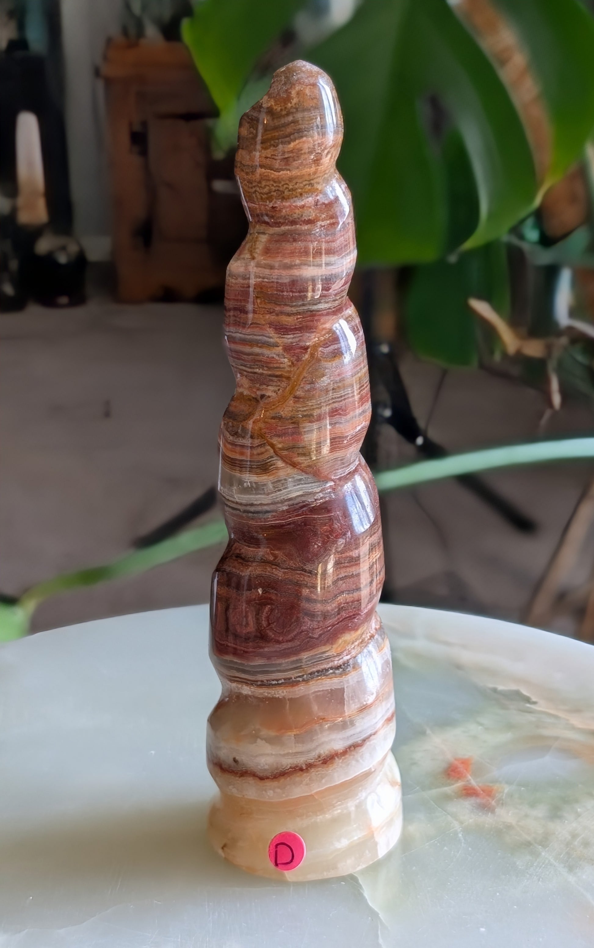 Pink Banded Onyx Unicorn Horn 1D1