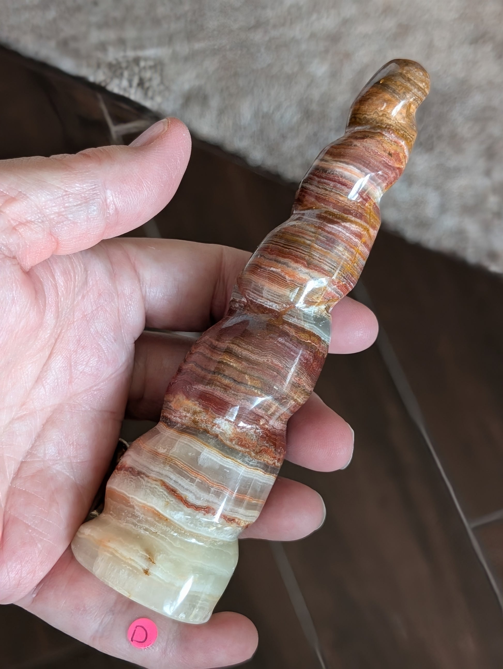 Pink Banded Onyx Unicorn Horn 1D2