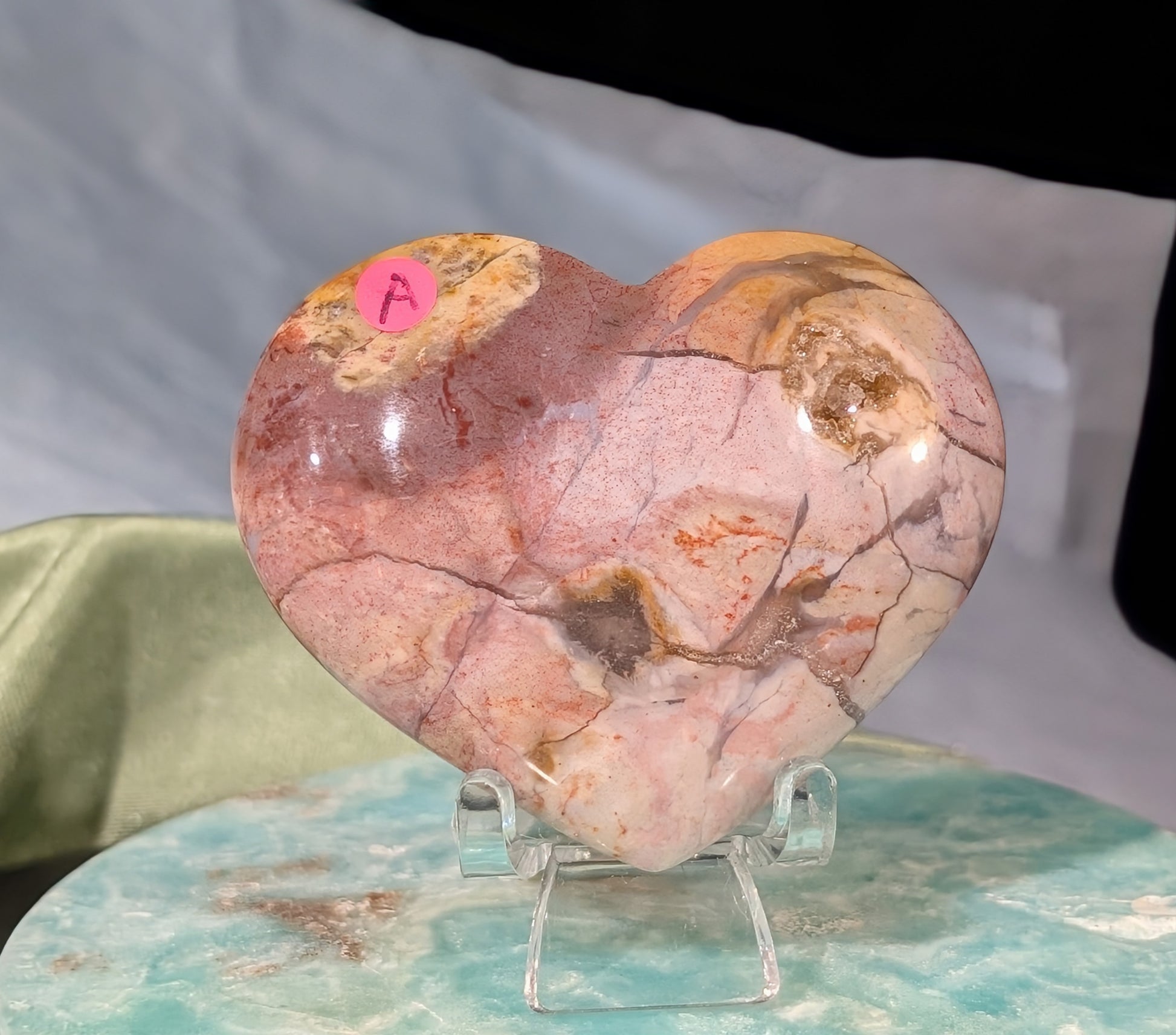 Pink Chalcedony Heart