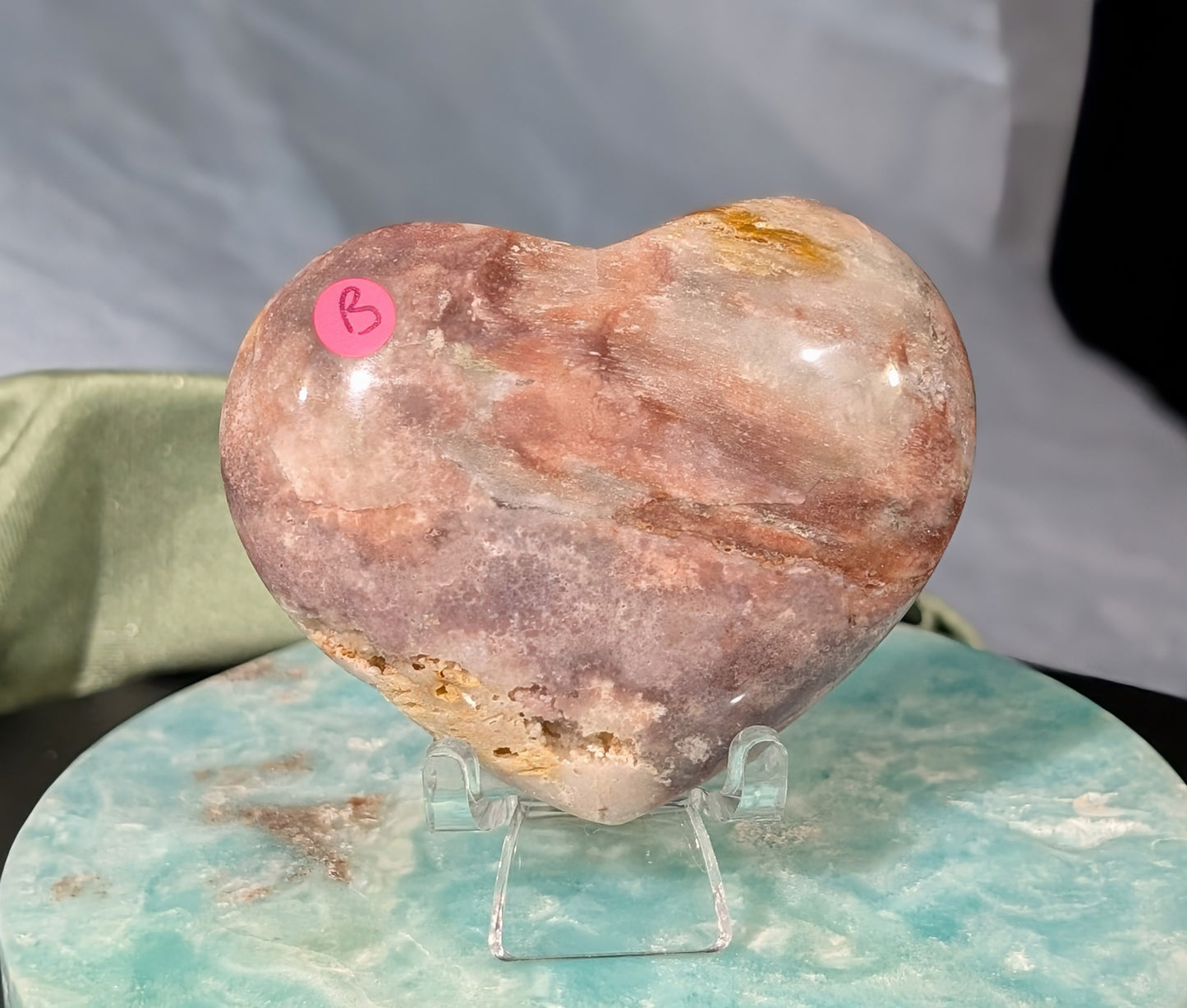 Pink Chalcedony Heart