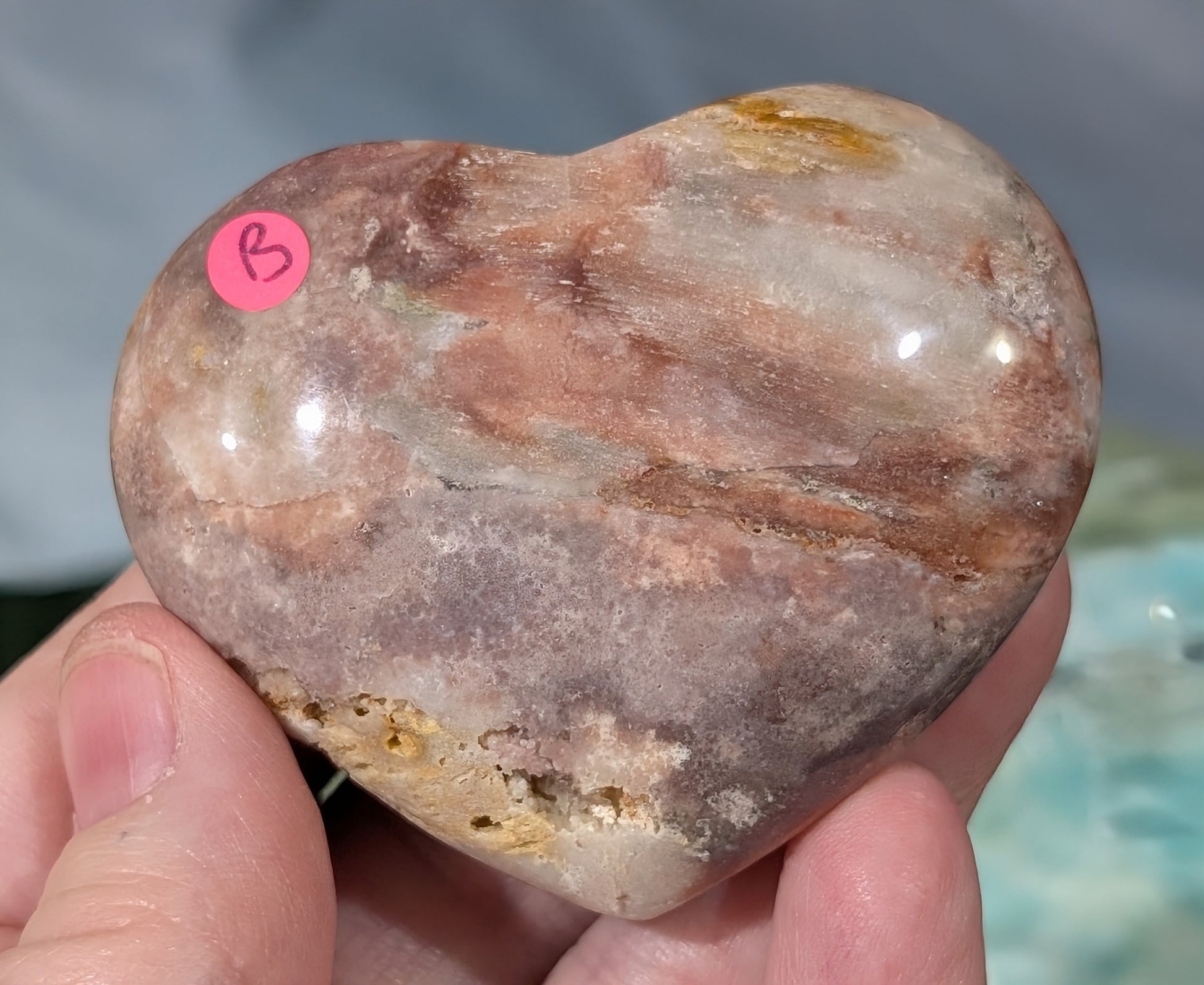 Pink Chalcedony Heart