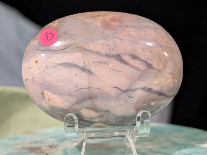 Pink Chalcedony Palm Stone