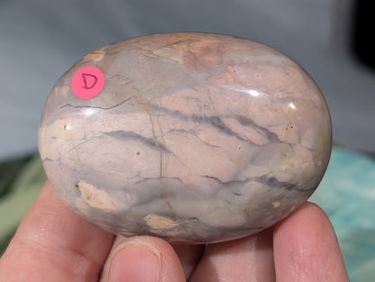 Pink Chalcedony Palm Stone