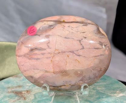 Pink Chalcedony Palm Stone