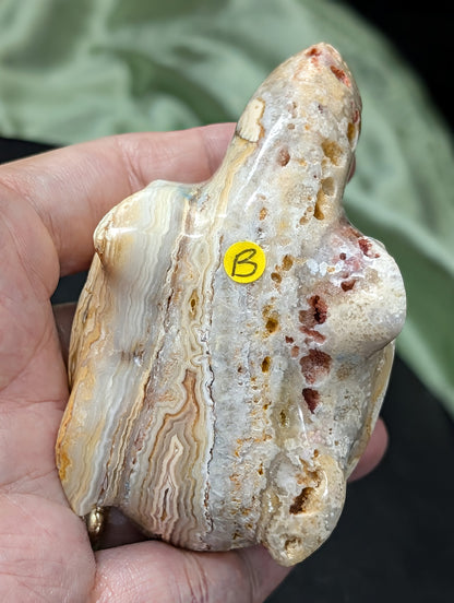 Pink Crazy Lace Agate Turtle Figurine