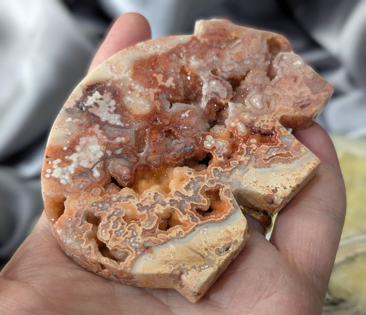 Pink Crazy Lace Agate Wombat Figurine