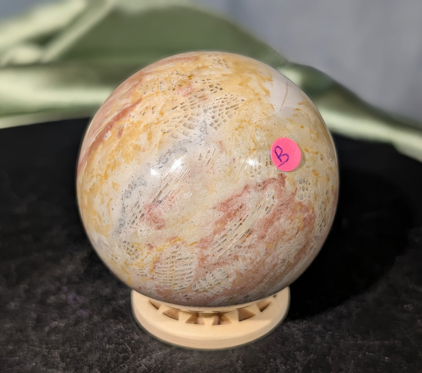 Pink Fossil Jasper Sphere