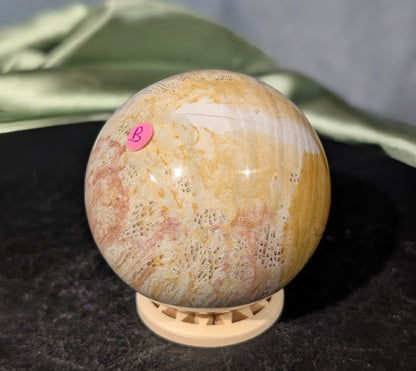 Pink Fossil Jasper Sphere