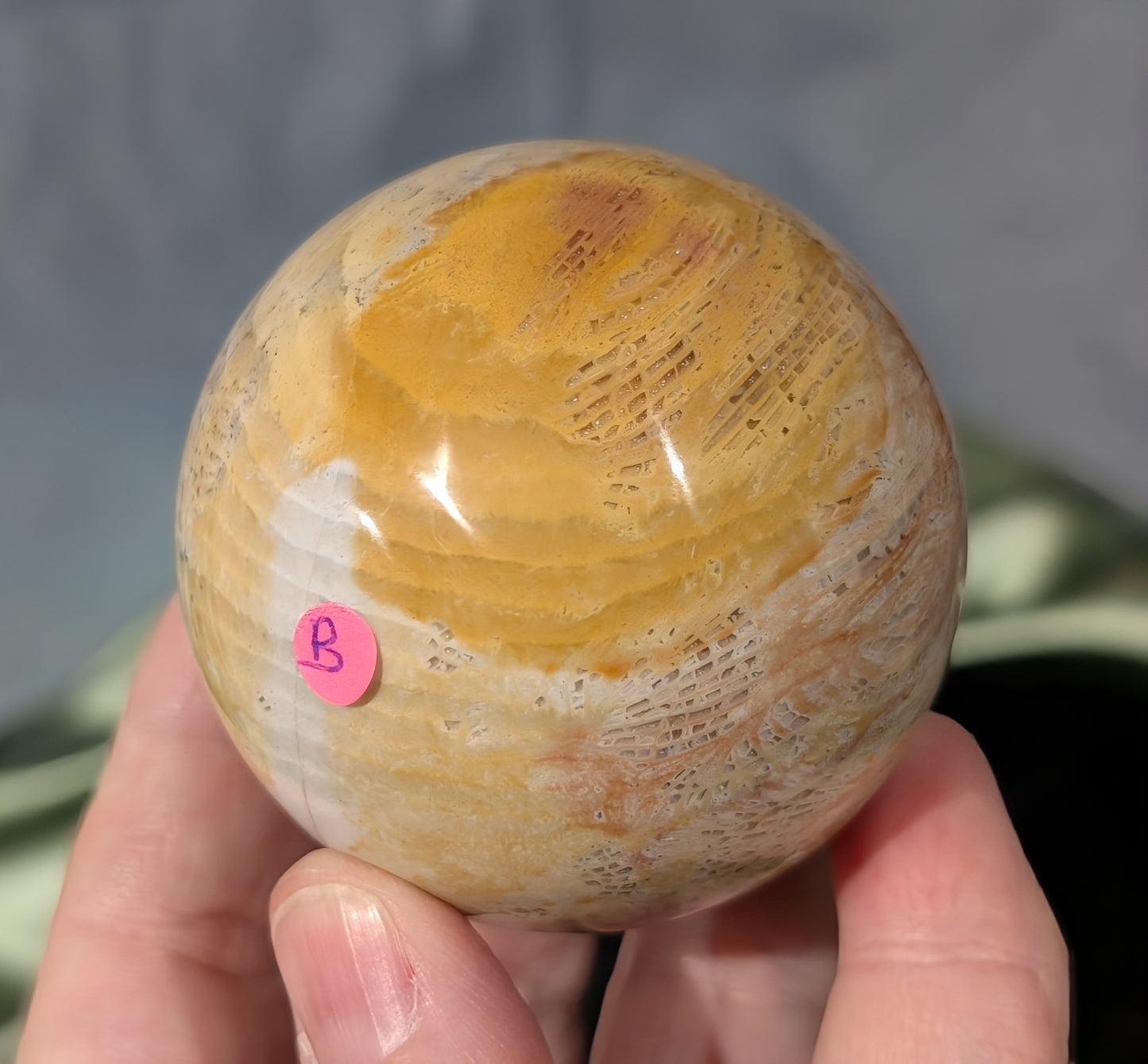 Pink Fossil Jasper Sphere