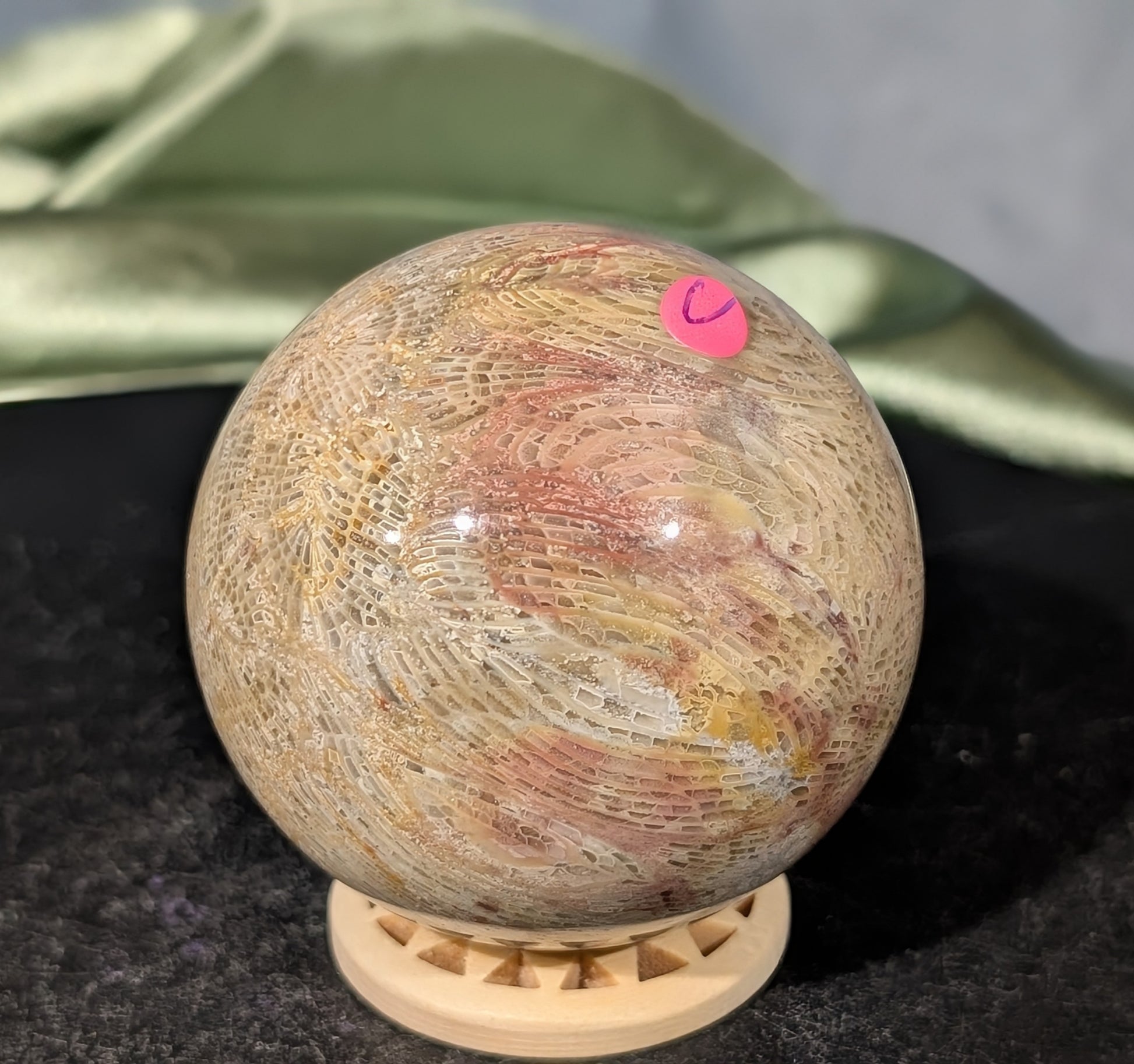 Pink Fossil Jasper Sphere