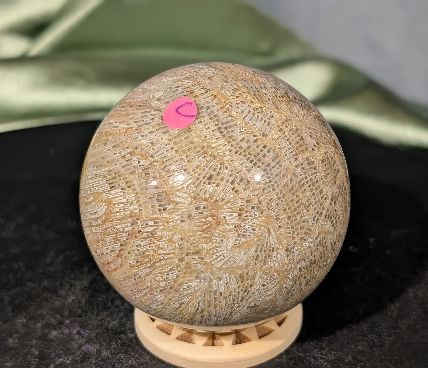 Pink Fossil Jasper Sphere