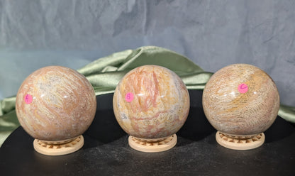 Pink Fossil Jasper Spheres