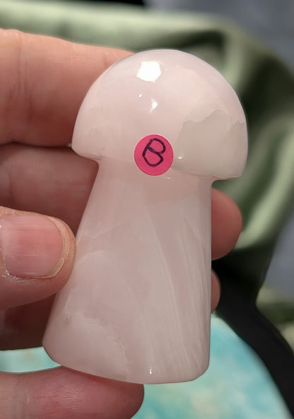 Pink Mangano Calcite Mushroom