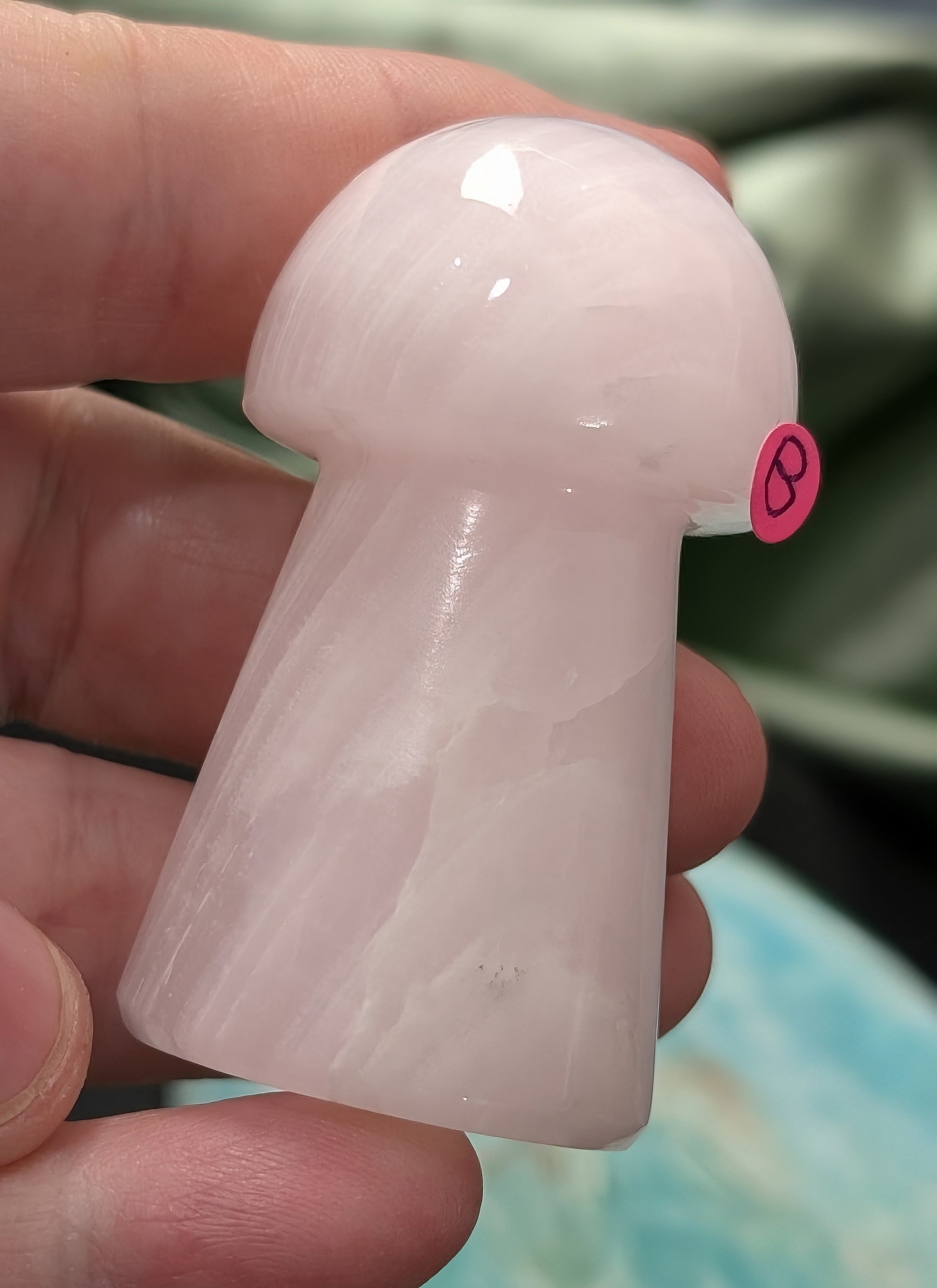 Pink Mangano Calcite Mushroom