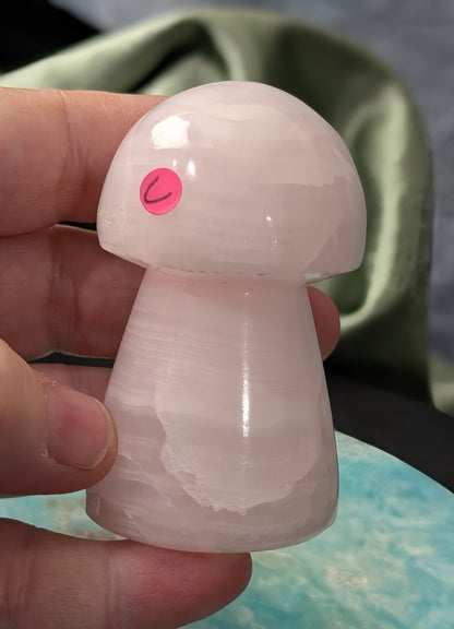 Pink Mangano Calcite Mushroom