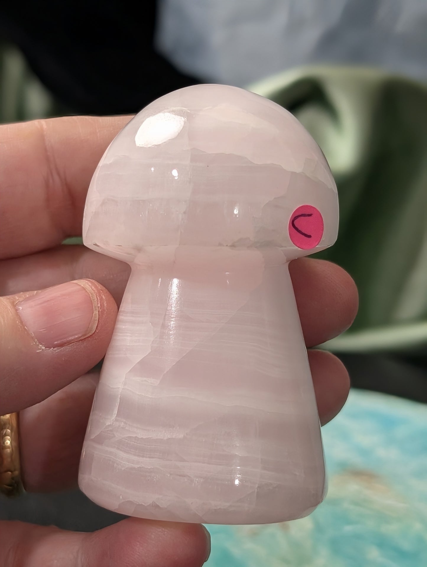 Pink Mangano Calcite Mushroom