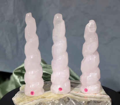 Pink Mangano Calcite Unicorn Horns