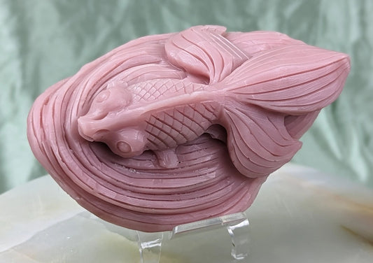 Pink Opal Goldfish Figurine