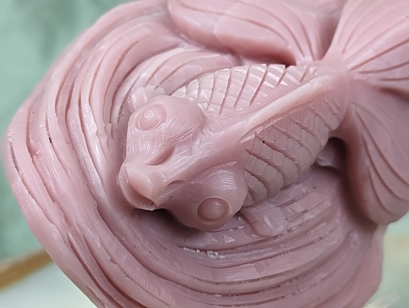Pink Opal Goldfish Figurine