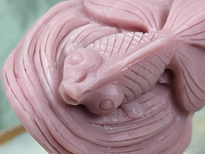 Pink Opal Goldfish Figurine