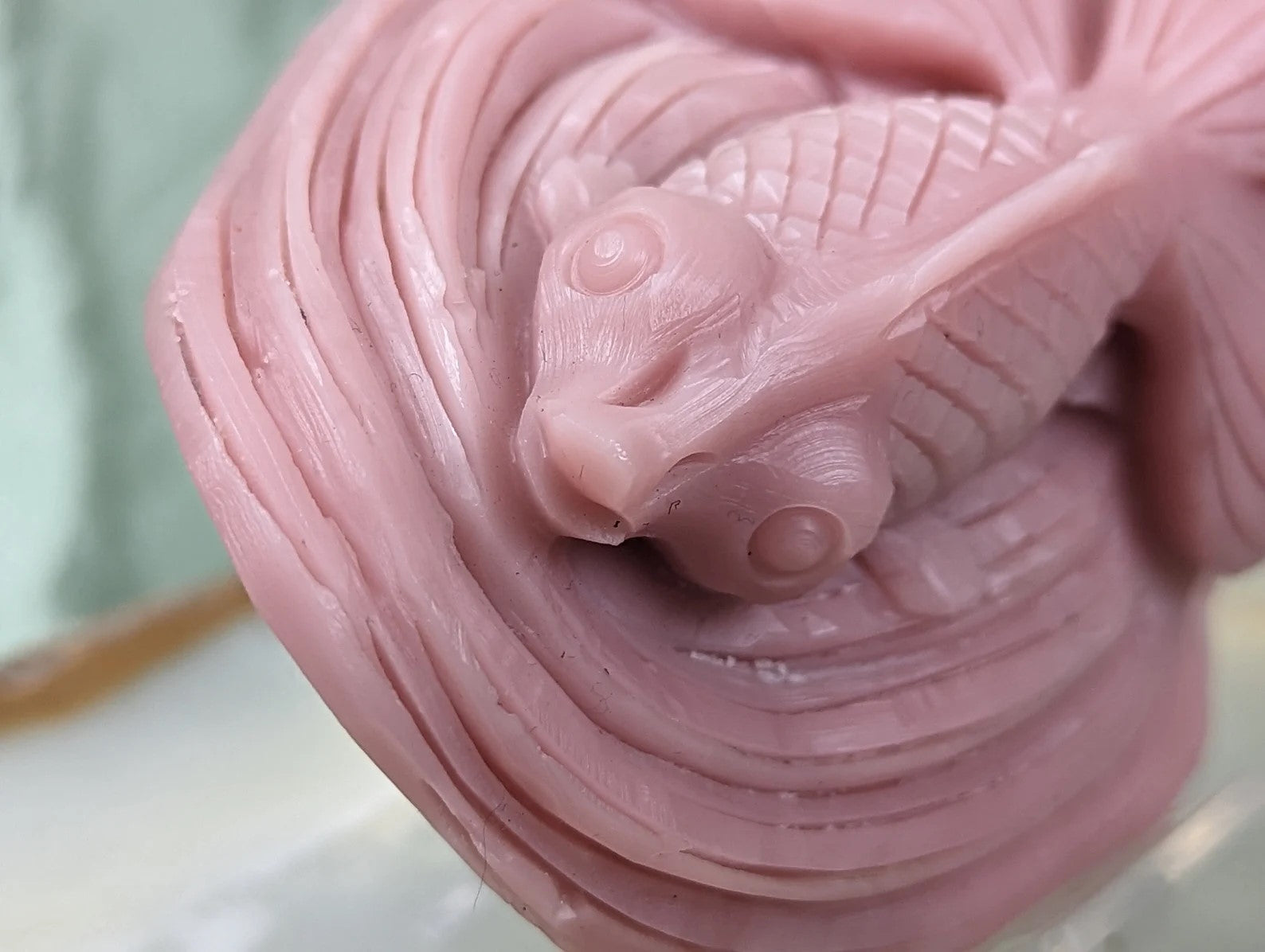 Pink Opal Goldfish Figurine