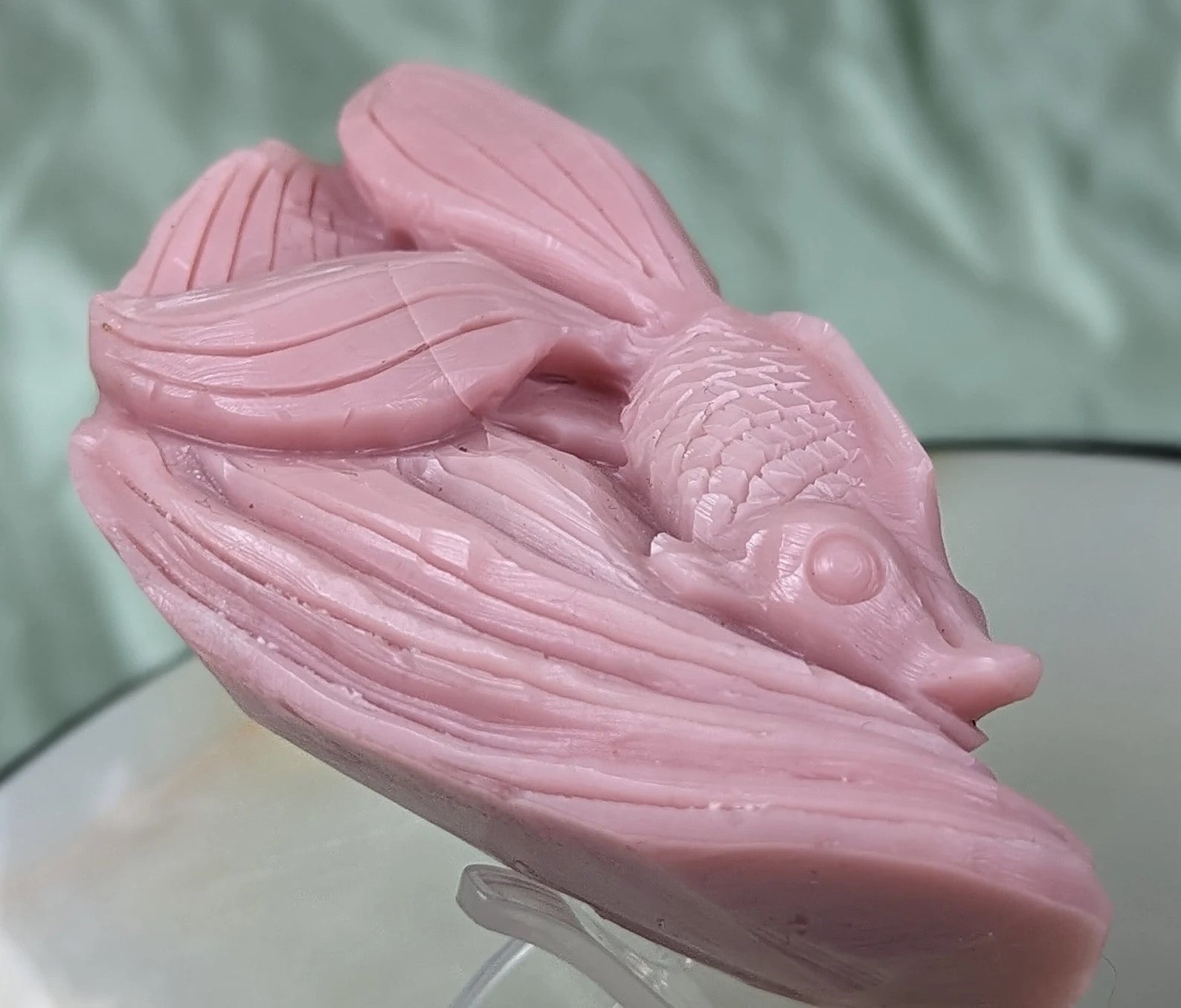Pink Opal Goldfish Figurine
