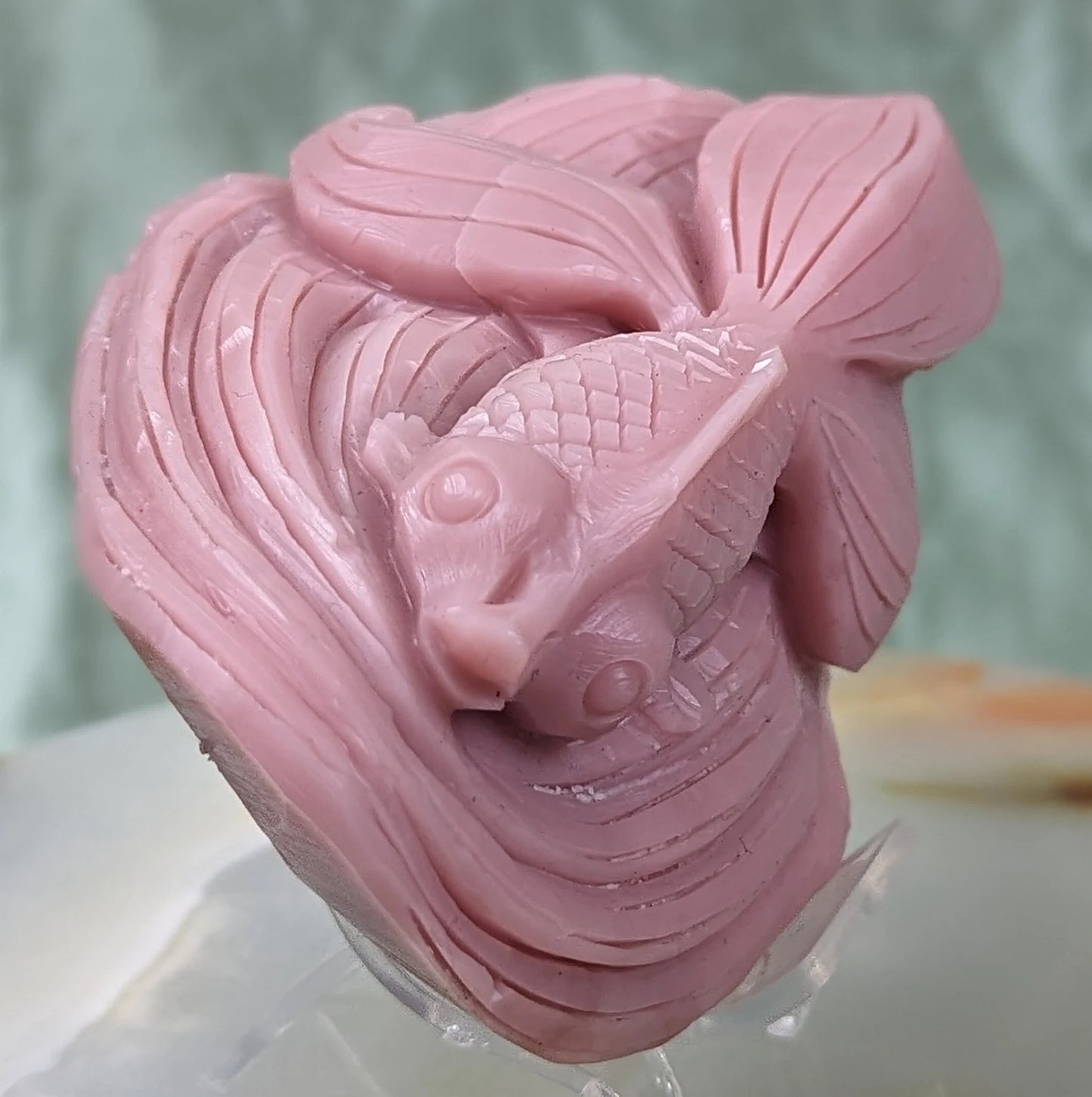 Pink Opal Goldfish Figurine