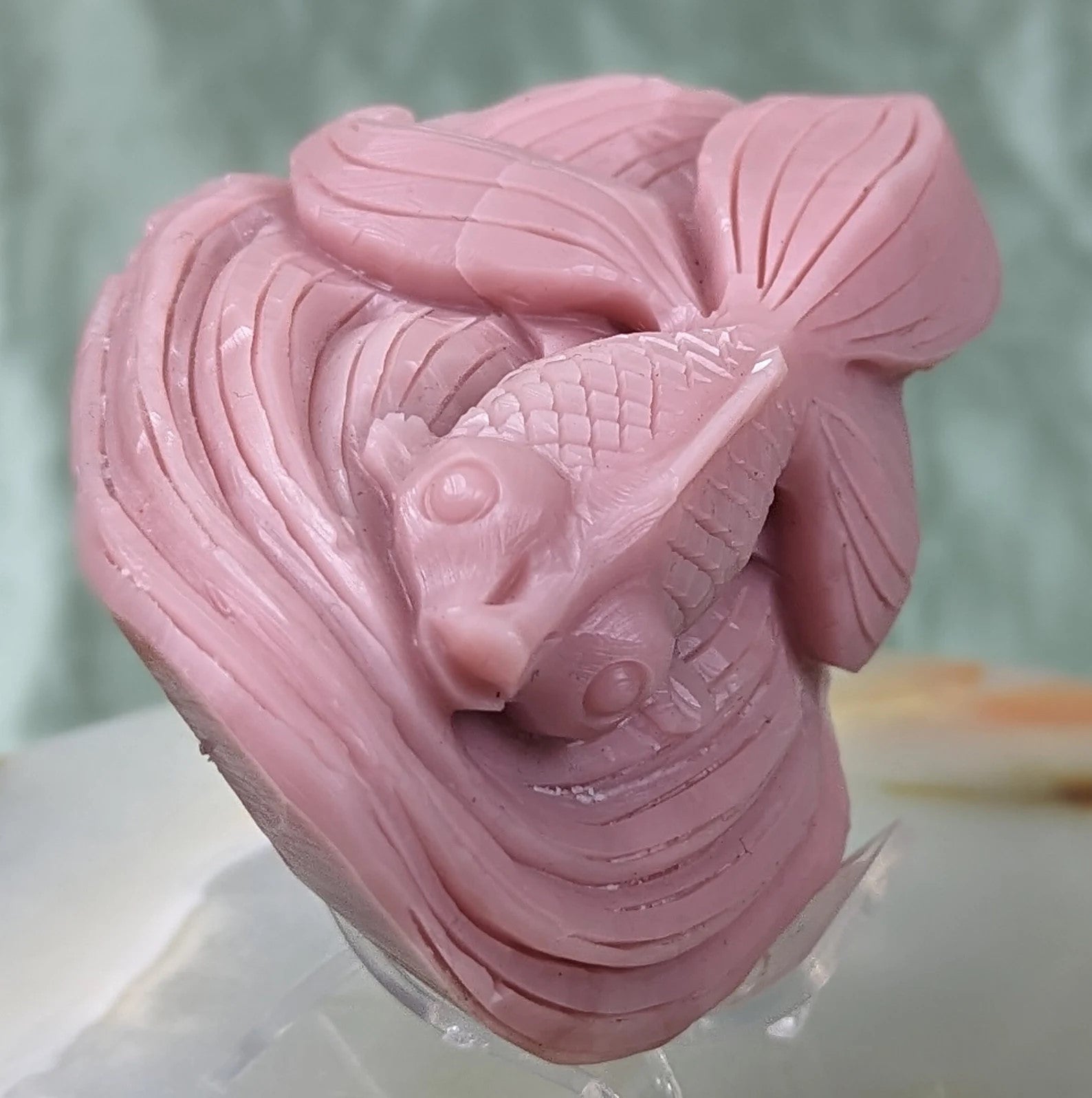 Pink Opal Goldfish Figurine