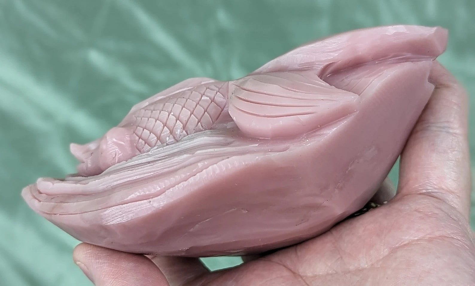 Pink Opal Goldfish Figurine